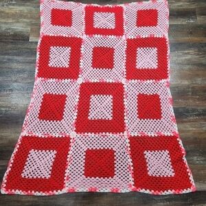 GRANNY Square Blanket Colorful Crochet Blanket Tye Dye Look